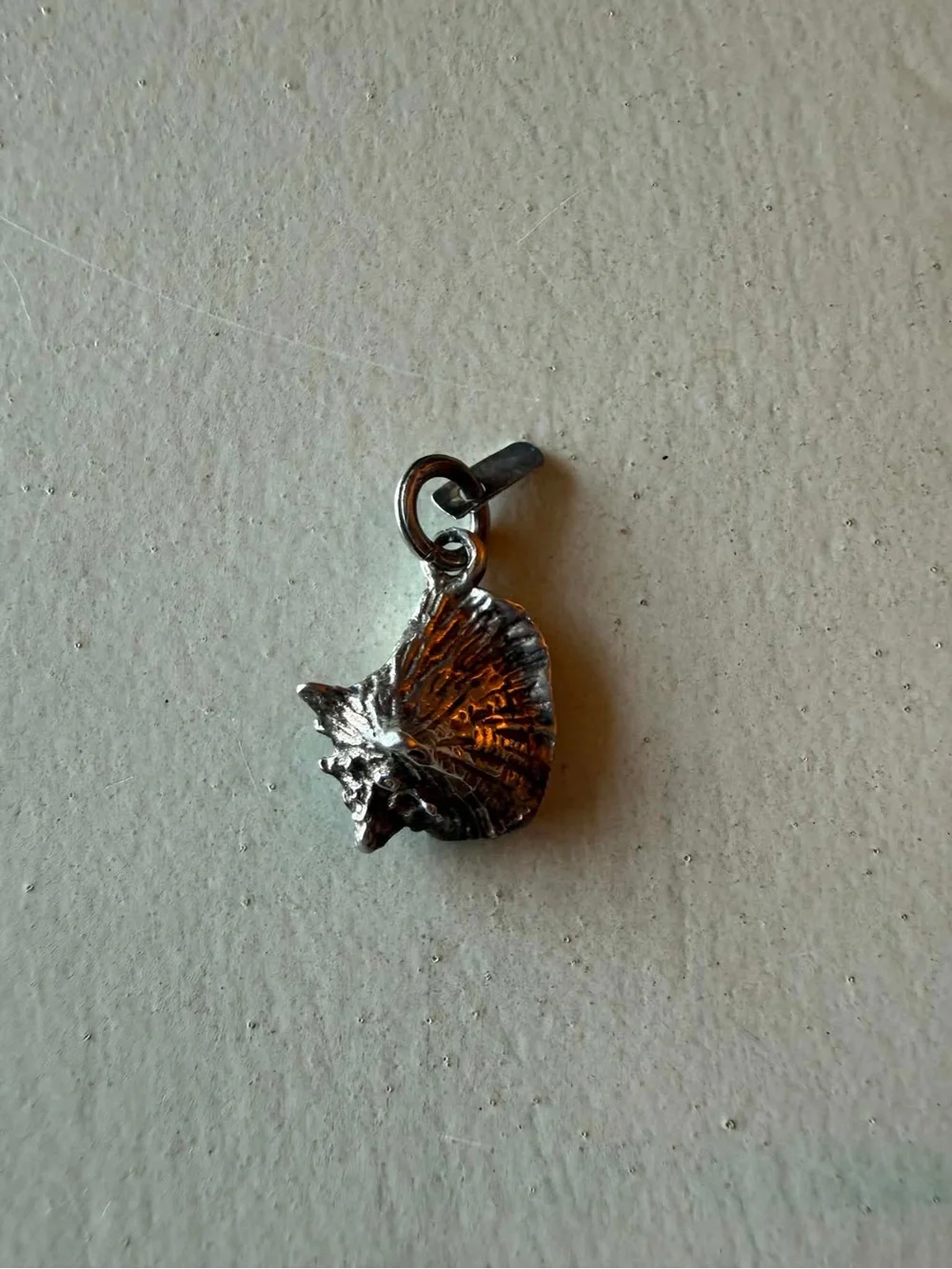 Sterling Silver Conch Shell Pendant Charm - Silver